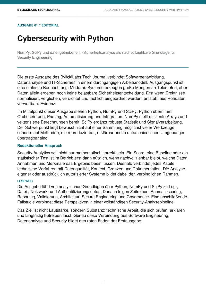 Vorschau Tech Journal Ausgabe 1 Cybersecurity with Python
