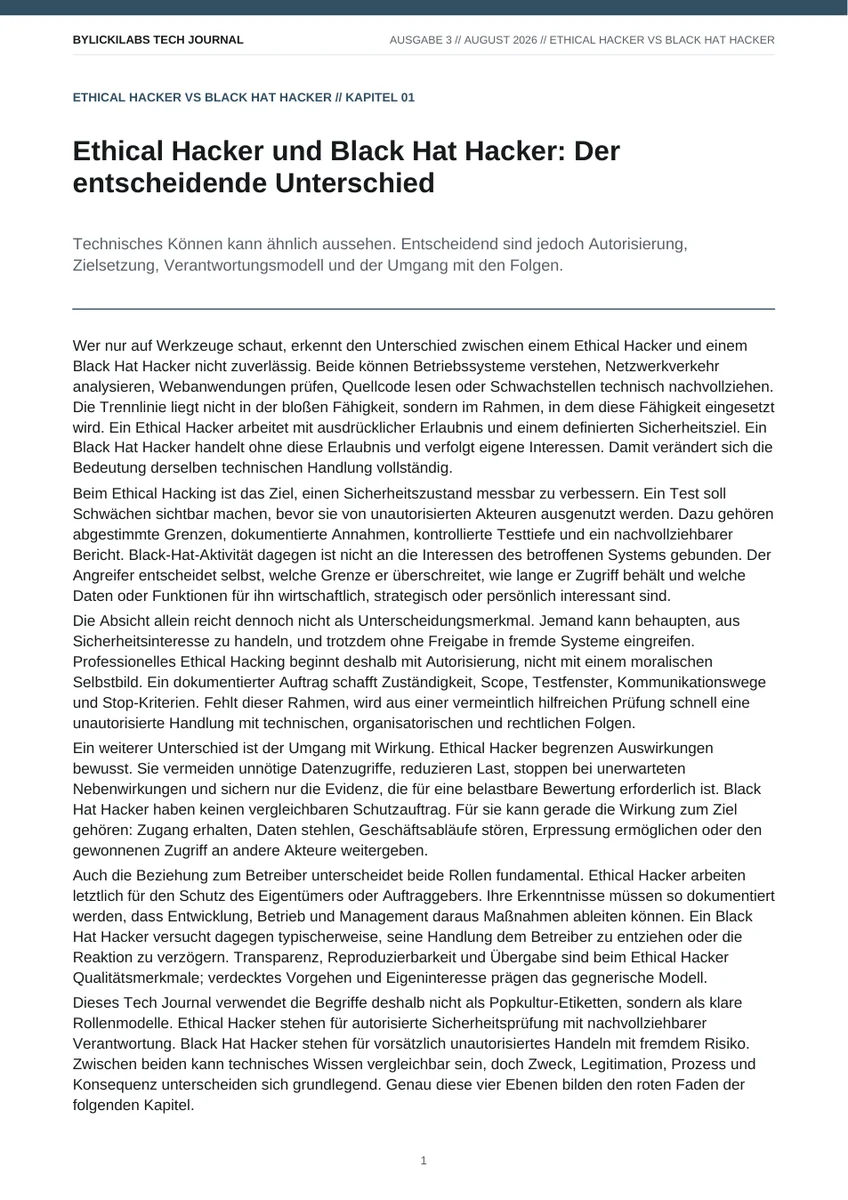 Vorschau Tech Journal Ausgabe 3 Ethical Hacker vs Black Hat Hacker