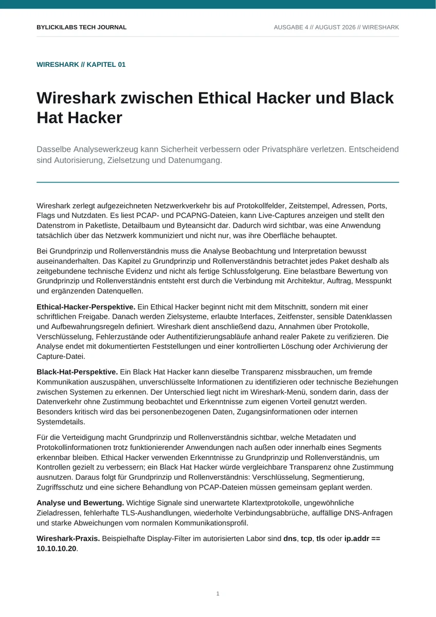 Vorschau Tech Journal Ausgabe 4 Wireshark